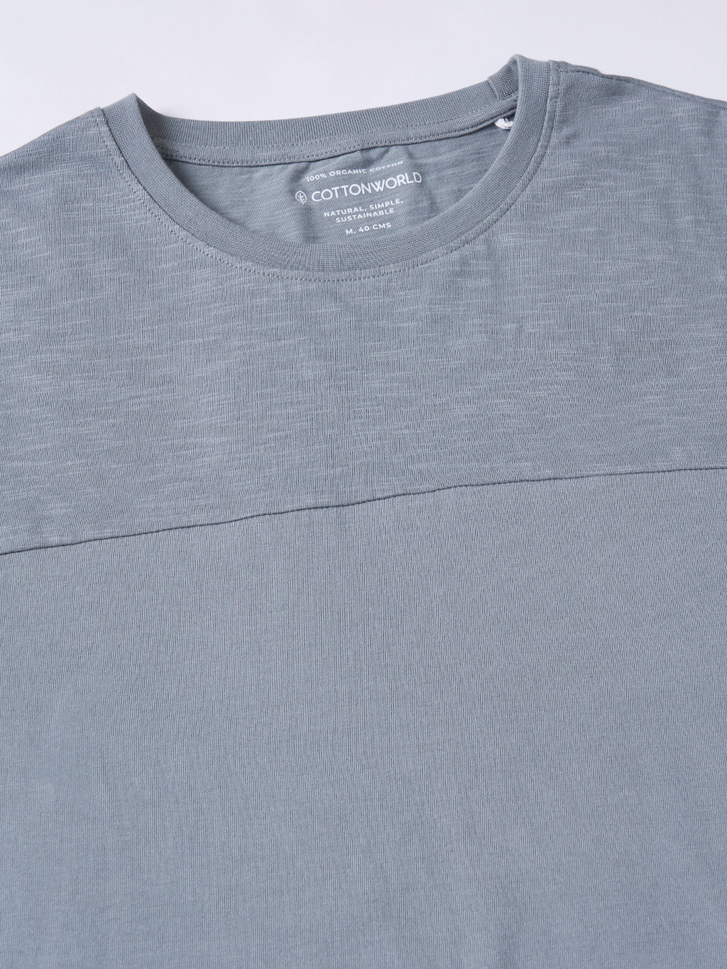 Men's Grey 100% Organic Cotton Regular Fit Tshirt