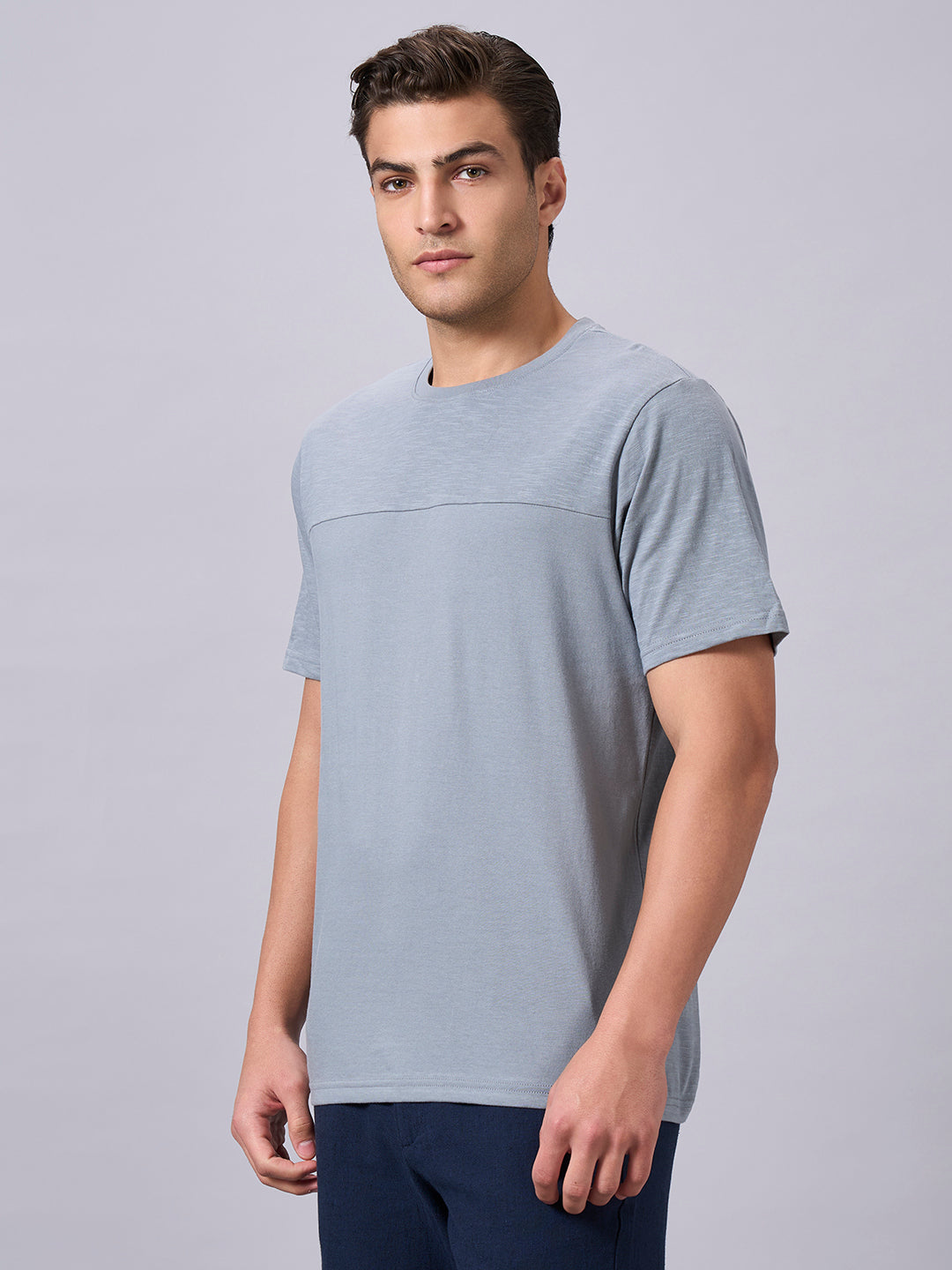 Men's Grey 100% Organic Cotton Regular Fit Tshirt