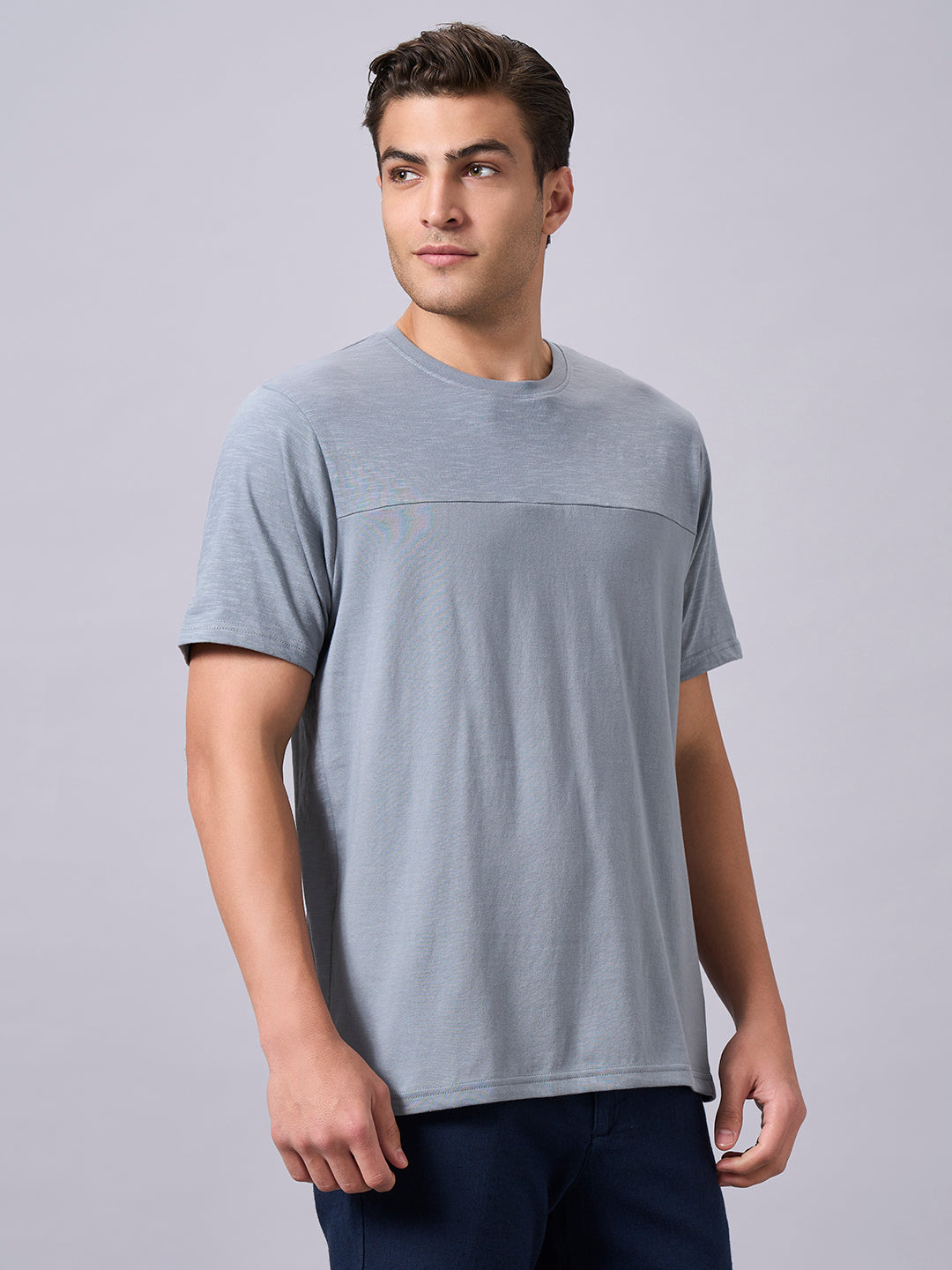 Men's Grey 100% Organic Cotton Regular Fit Tshirt