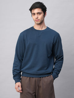 Men's Organic Cotton Regular Fit Sweatshirt Blue