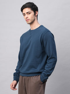 Men's Organic Cotton Regular Fit Sweatshirt Blue
