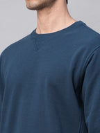 Men's Blue Organic Cotton Regular Fit Sweatshirt
