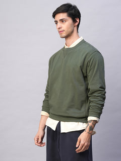 Men's Organic Cotton Regular Fit Sweatshirt Olive