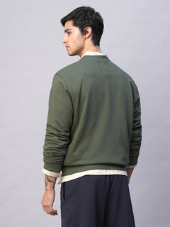 Men's Organic Cotton Regular Fit Sweatshirt Olive