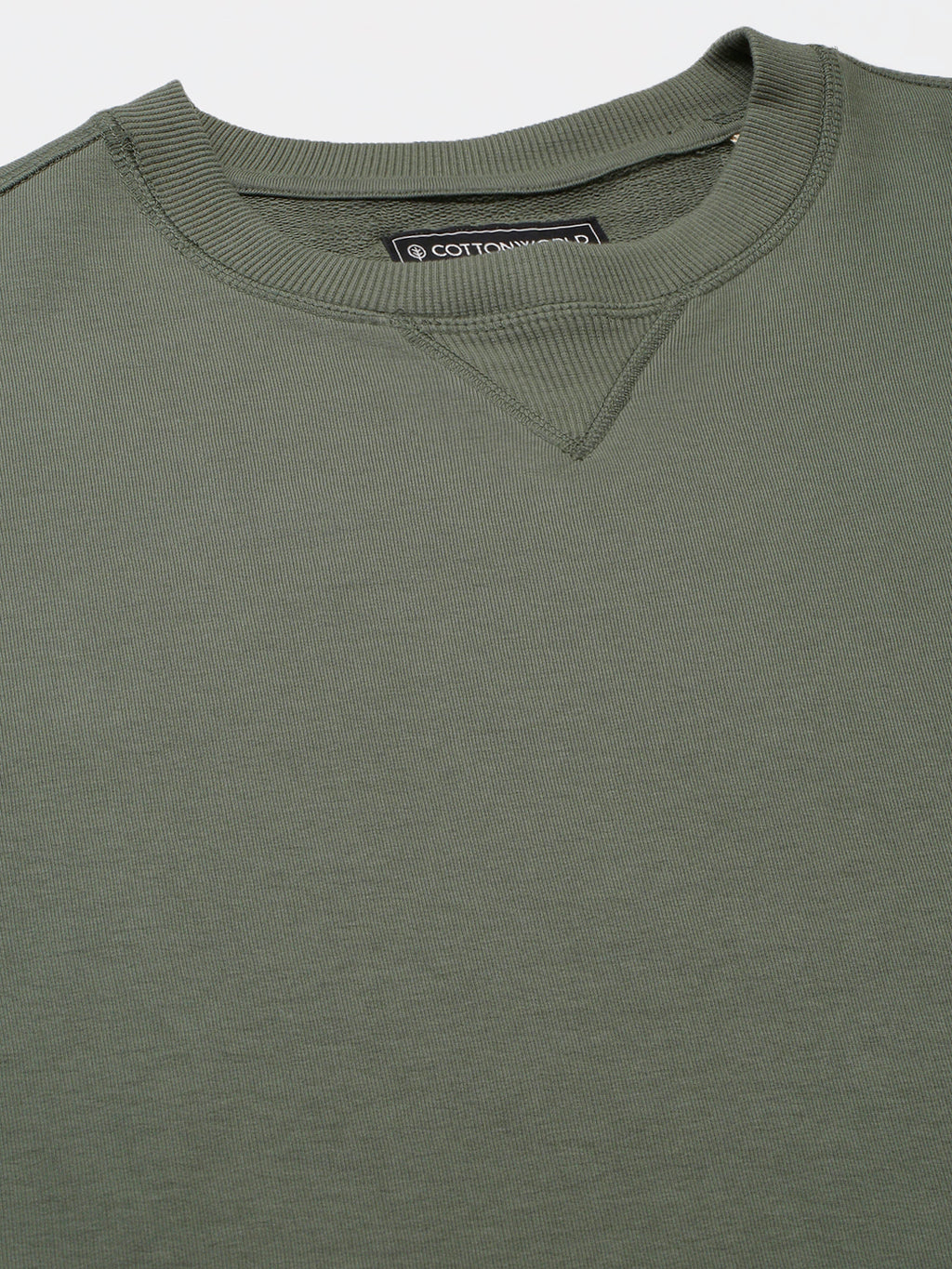 Men's Olive Organic Cotton Regular Fit Sweatshirt