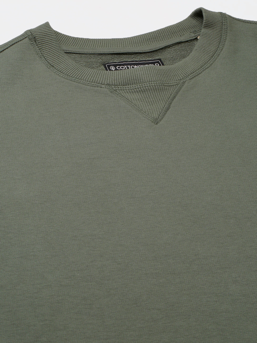 Men's Olive Organic Cotton Regular Fit Sweatshirt