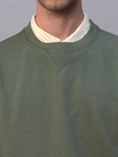 Men's Organic Cotton Regular Fit Sweatshirt Olive