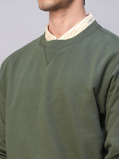 Men's Organic Cotton Regular Fit Sweatshirt Olive