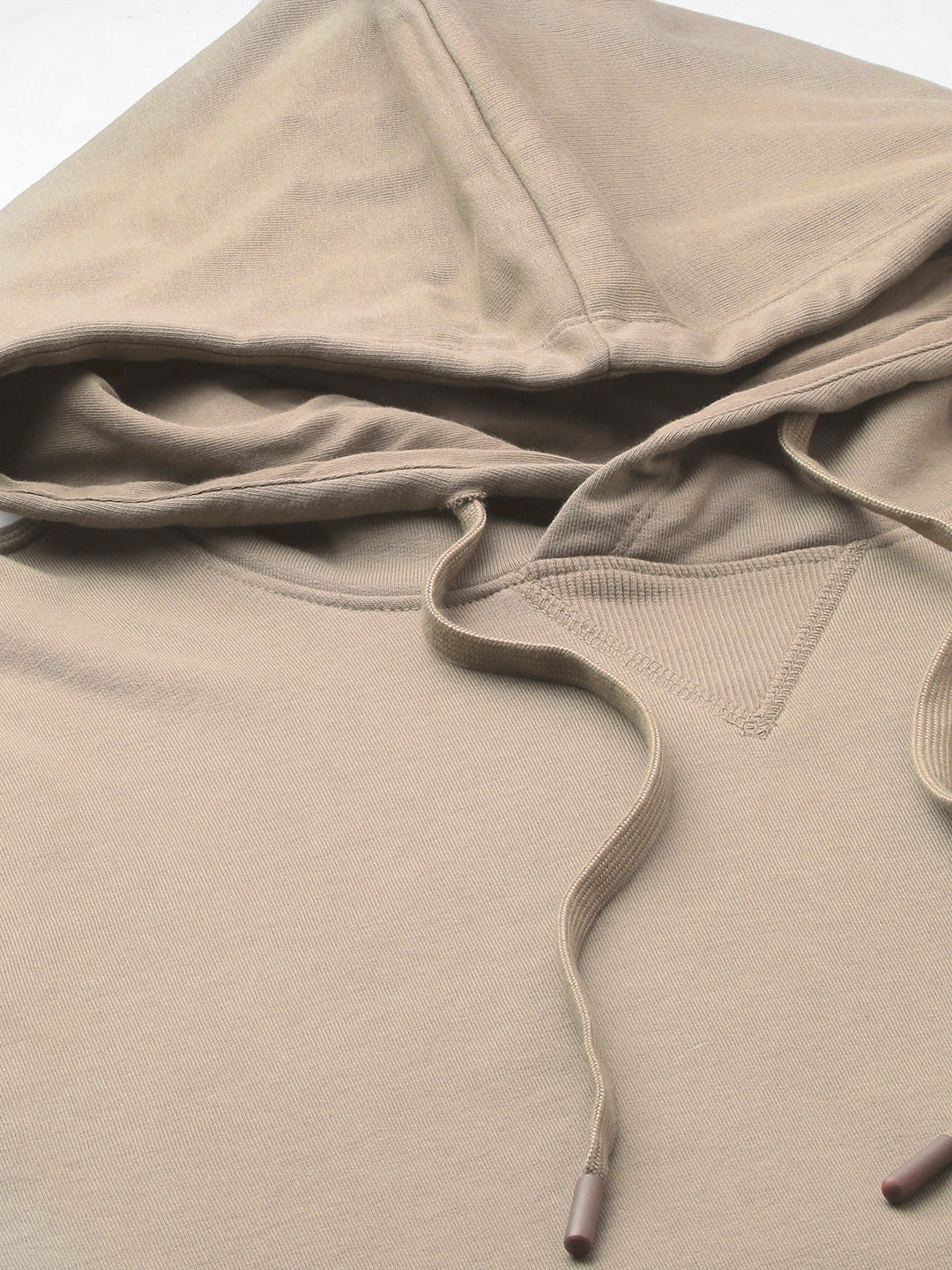Men's Khaki Organic Cotton Regular Fit Hoodie Sweatshirt