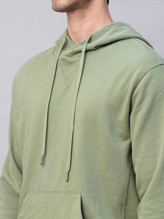 Men’s Organic Cotton Regular Fit Hoodie Sweatshirt T-Shirt Light Green