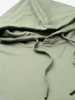 Men’s Organic Cotton Regular Fit Hoodie Sweatshirt T-Shirt Light Green