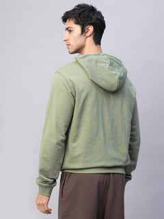 Men’s Organic Cotton Regular Fit Hoodie Sweatshirt T-Shirt Light Green