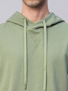 Men’s Organic Cotton Regular Fit Hoodie Sweatshirt T-Shirt Light Green