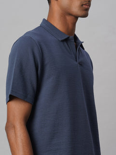 Men’s Cotton Elastane Regular Fit Polo T-Shirt Blue