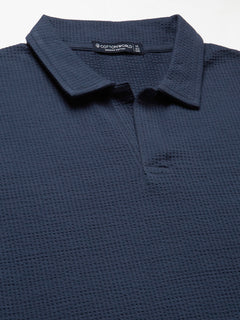 Men’s Cotton Elastane Regular Fit Polo T-Shirt Blue