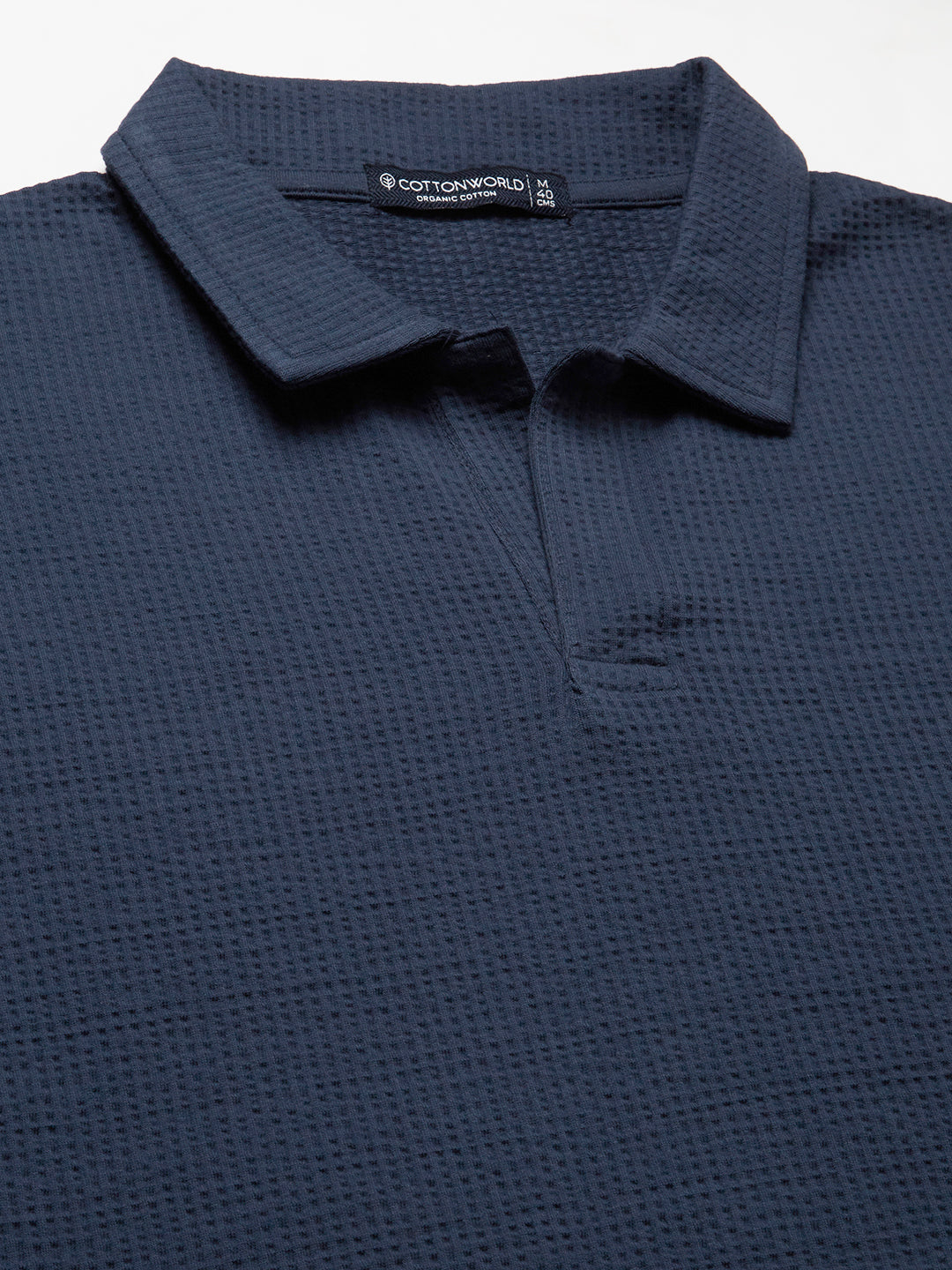 Men's Blue Cotton Elastane Regular Fit Tshirt
