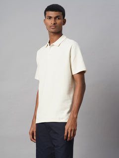Men’s Cotton Elastane Regular Fit Polo T-Shirt Natural