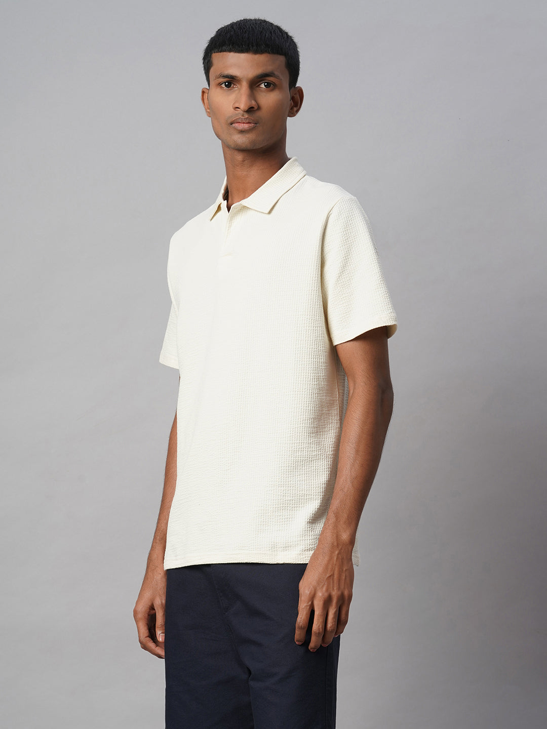 Men's Natural Cotton Elastane Regular Fit Tshirt