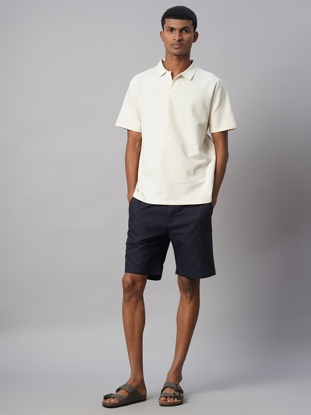 Men's Natural Cotton Elastane Regular Fit Tshirt