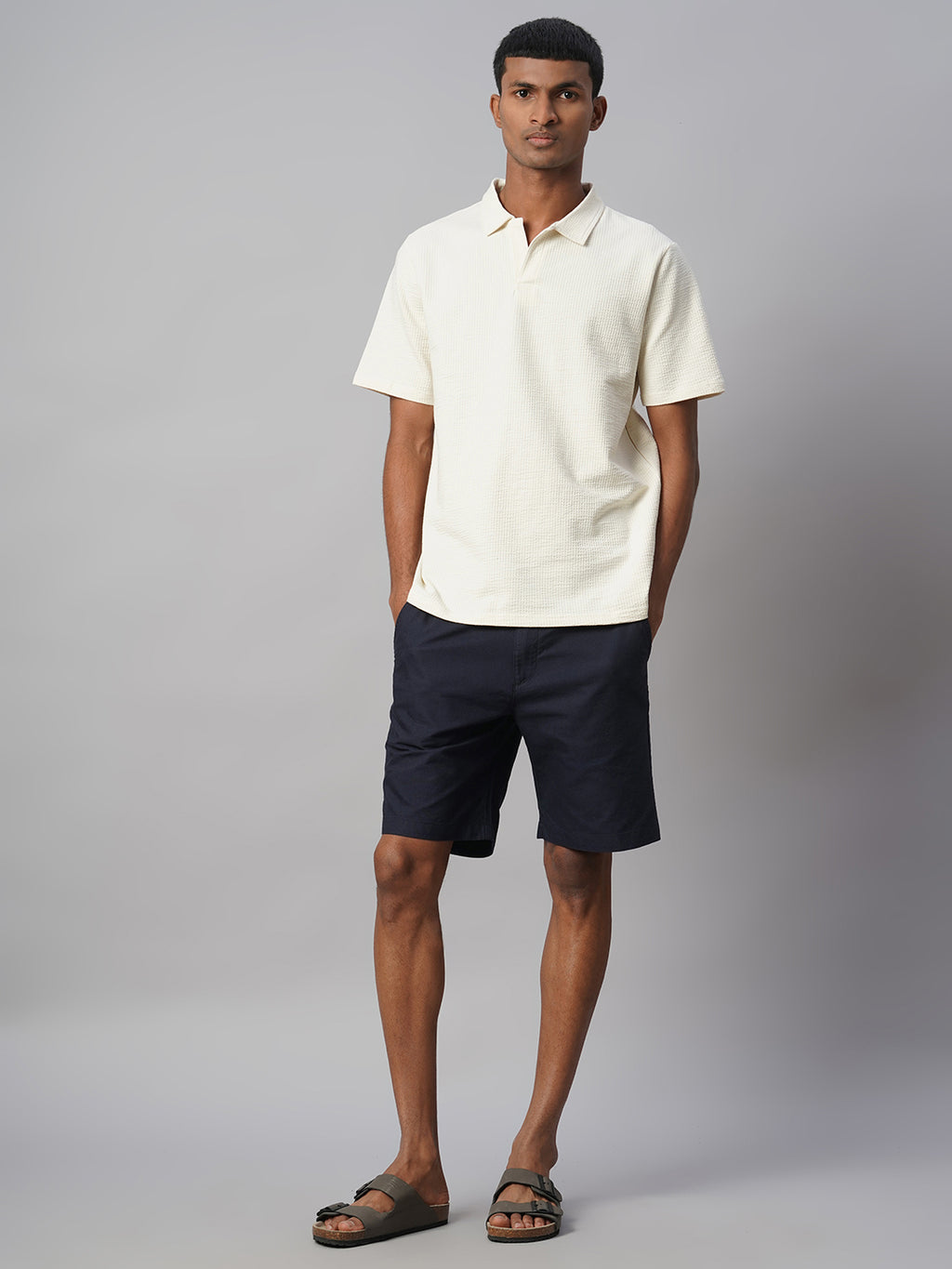 Men's Natural Cotton Elastane Regular Fit Tshirt