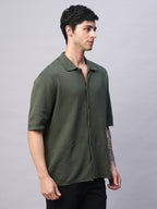 Men's Green 100% Cotton Regular Fit Tshirt