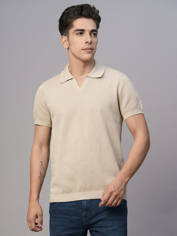 Men’s Cotton Regular Fit T-Shirt Beige
