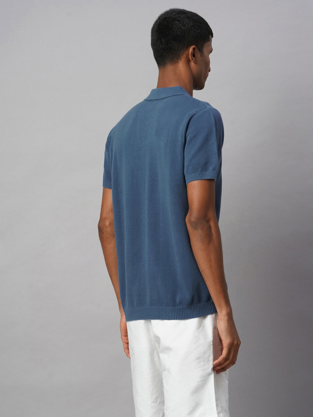 Men's Blue 100% Cotton Regular Fit Tshirt