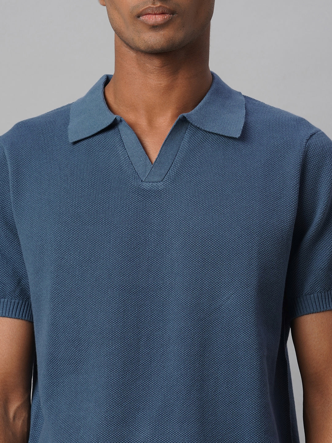 Men's Blue 100% Cotton Regular Fit Tshirt