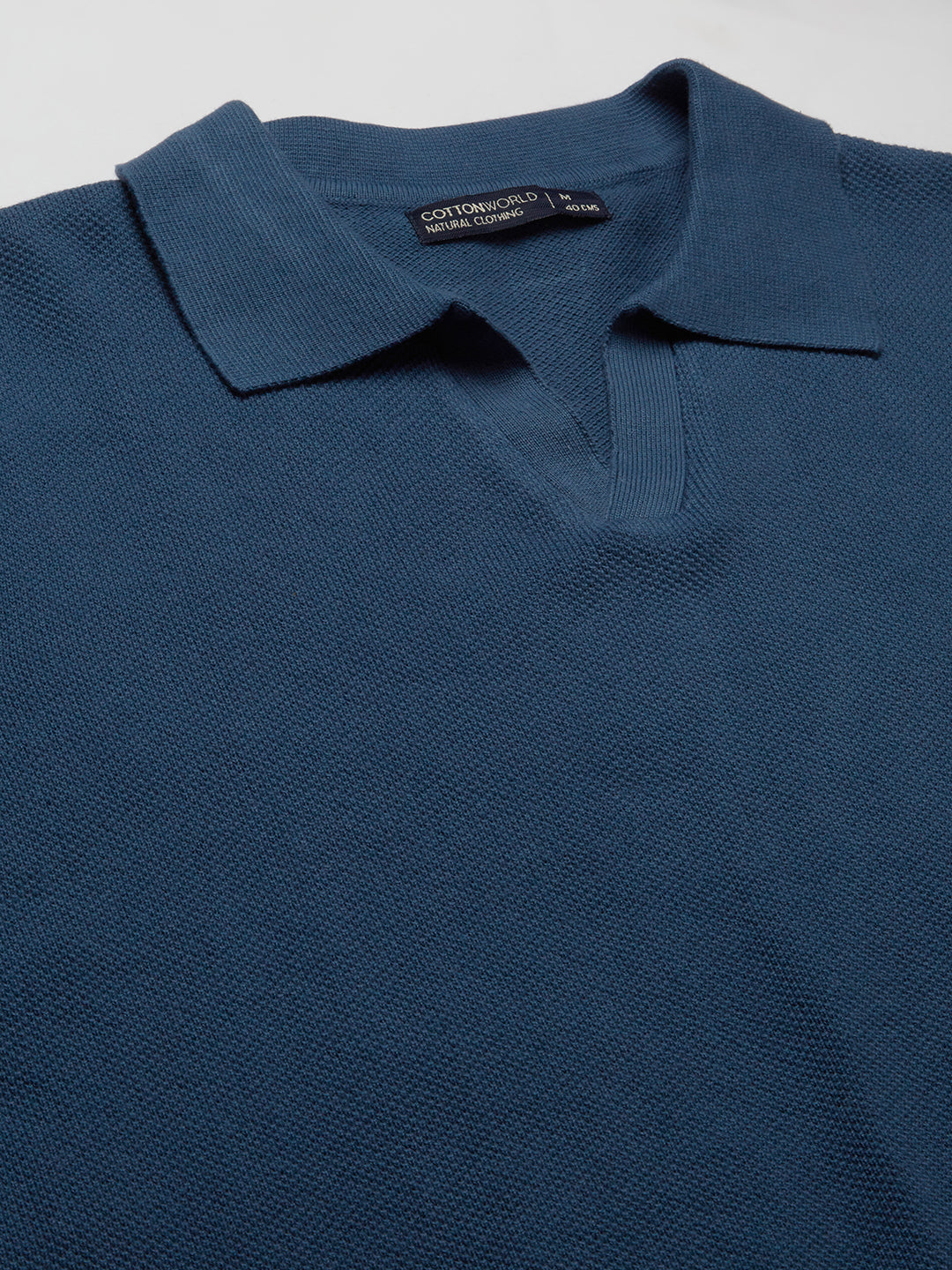 Men's Blue 100% Cotton Regular Fit Tshirt