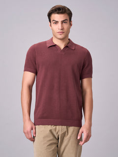Men's 100% Cotton Regular Fit Tshirt Dark Brown