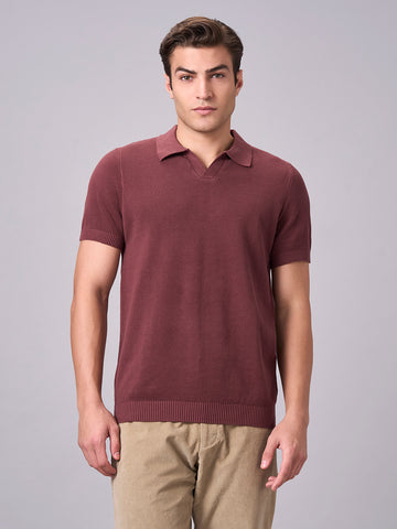 Men's Dark Brown 100% Cotton Regular Fit Tshirt