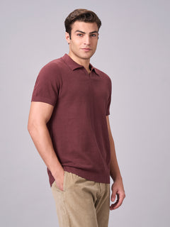 Men's 100% Cotton Regular Fit Tshirt Dark Brown