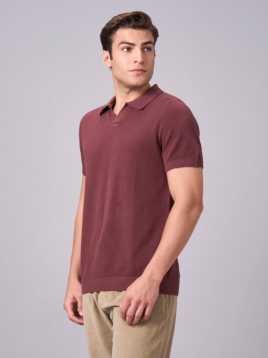Men's Dark Brown 100% Cotton Regular Fit Tshirt