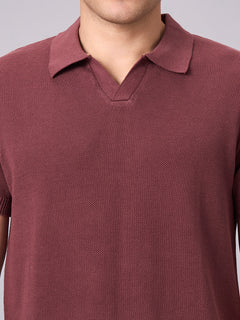 Men's 100% Cotton Regular Fit Tshirt Dark Brown