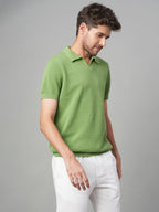 Men's Green 100% Cotton Regular Fit Tshirt