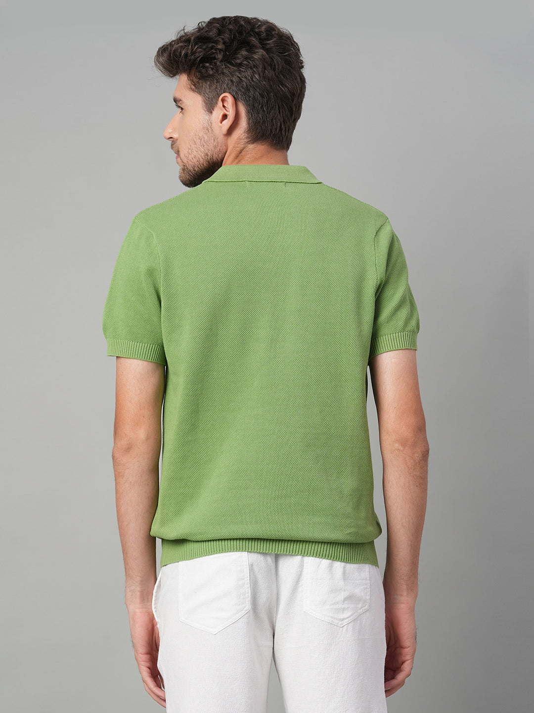 Men's Green 100% Cotton Regular Fit Tshirt