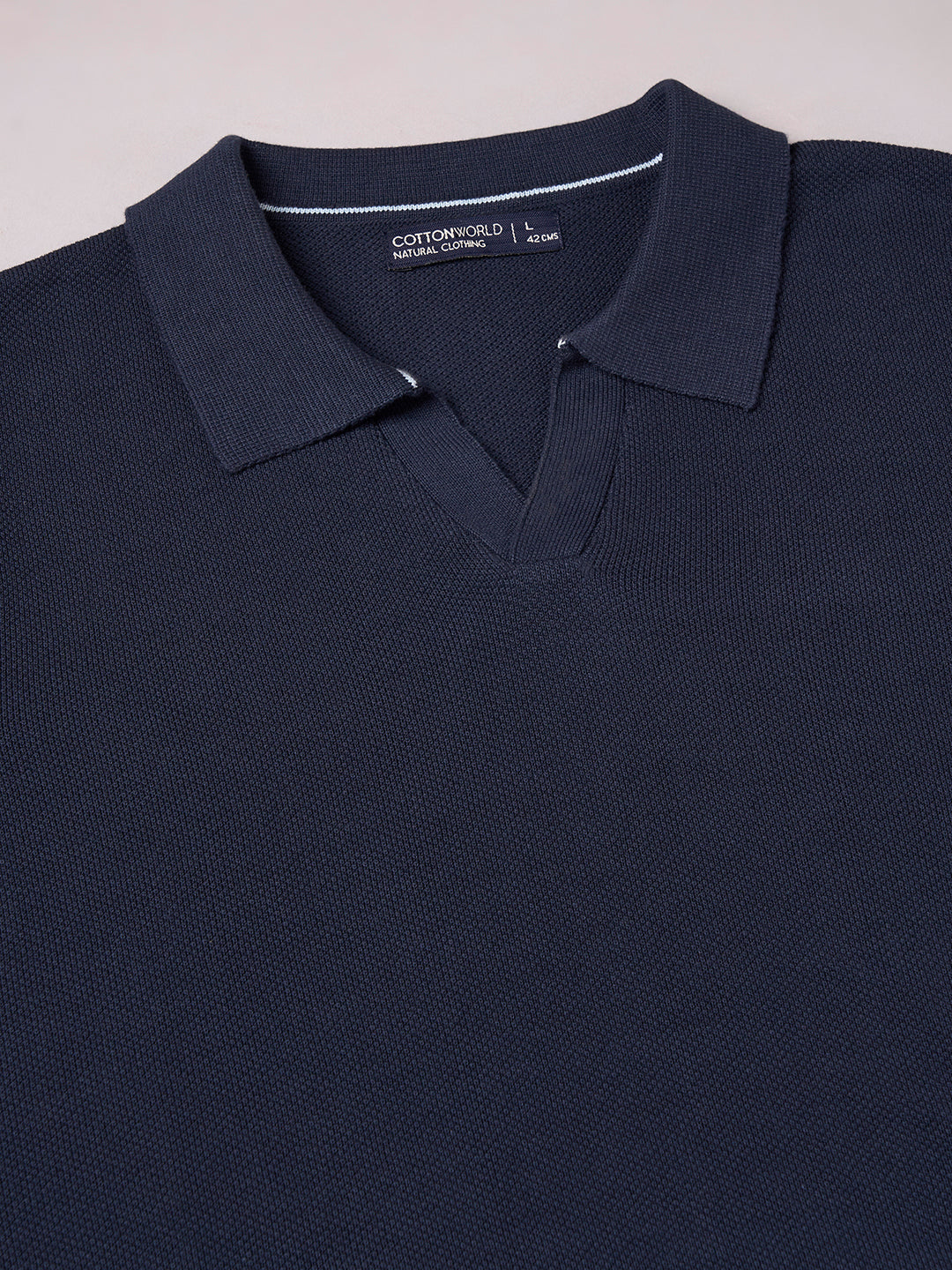 Men's Navy 100% Cotton Regular Fit Tshirt
