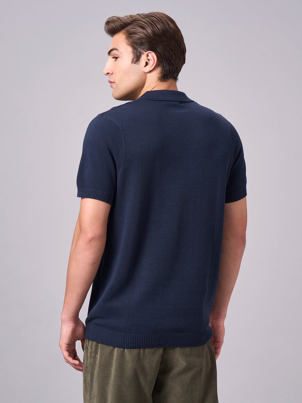 Men's Navy 100% Cotton Regular Fit Tshirt