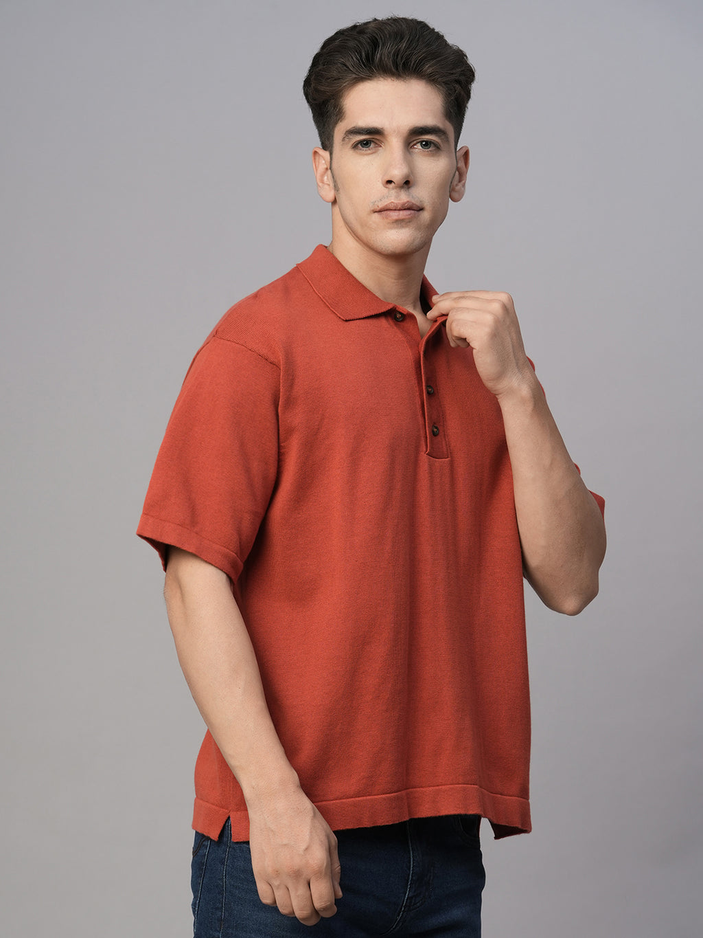 Men's Red 100% Cotton Regular Fit Tshirt