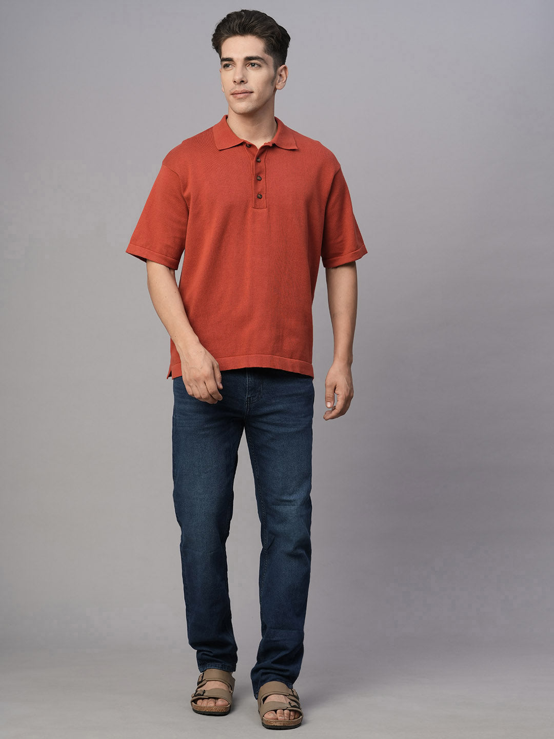 Men's Red 100% Cotton Regular Fit Tshirt