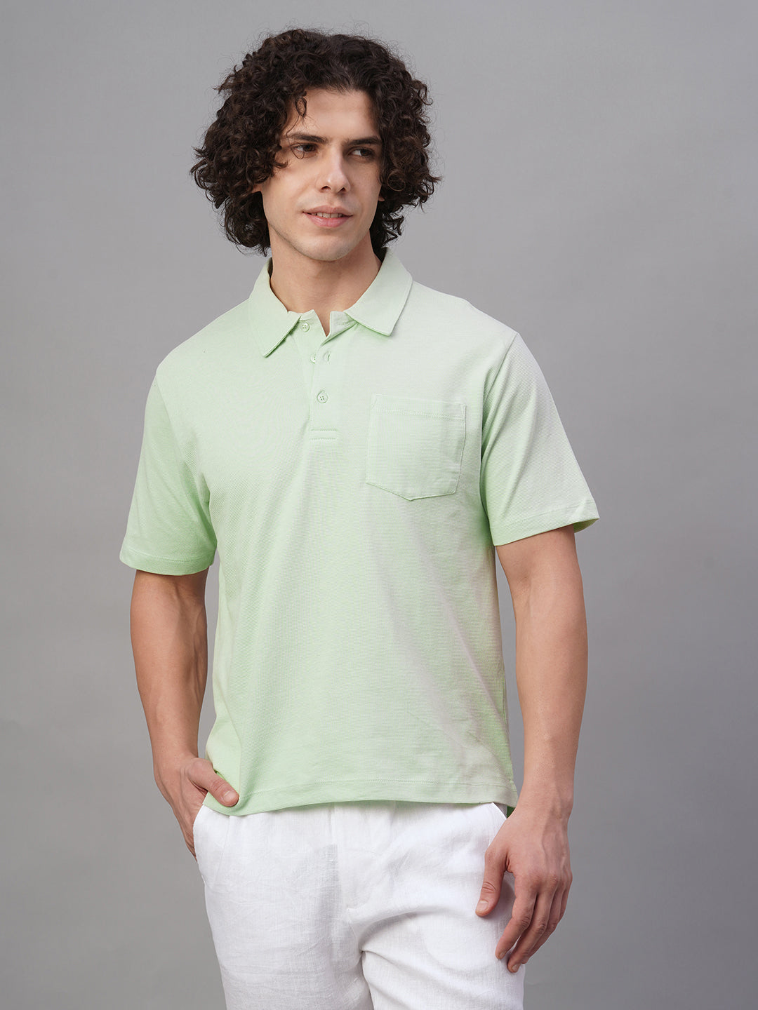 Men's Green 100% Cotton Regular Fit Tshirt