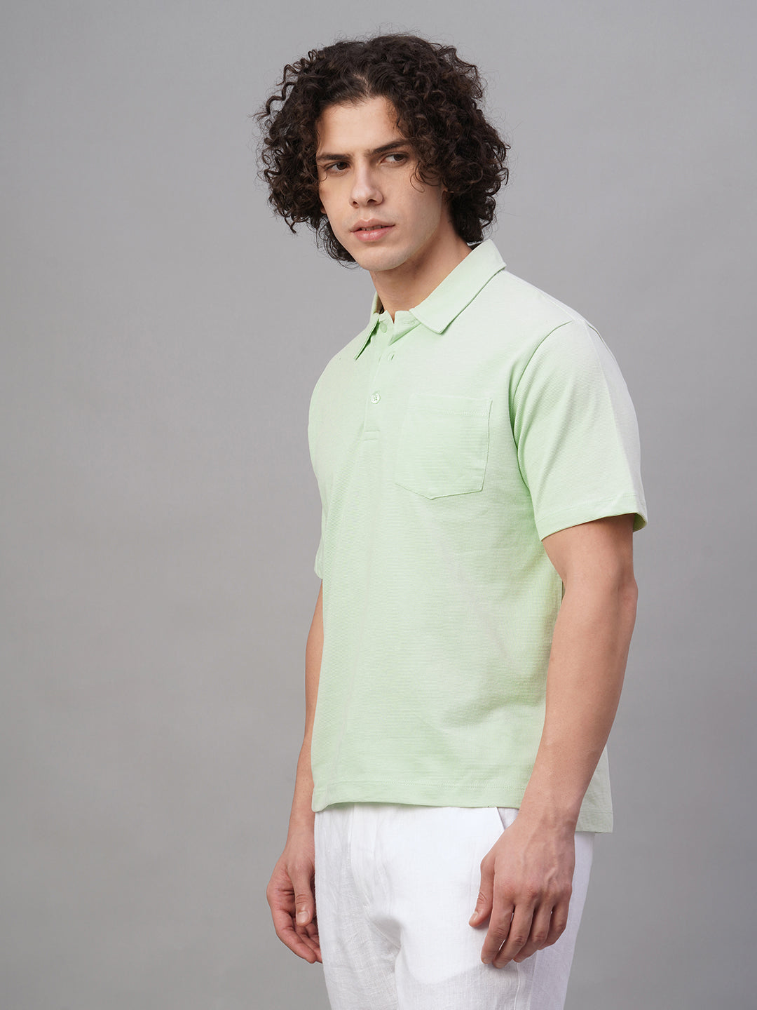 Men's Green 100% Cotton Regular Fit Tshirt