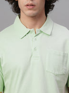 Men's Green 100% Cotton Regular Fit Tshirt