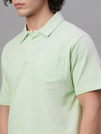 Men's Green 100% Cotton Regular Fit Tshirt