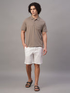 Men's Khaki 100% Cotton Regular Fit Tshirt