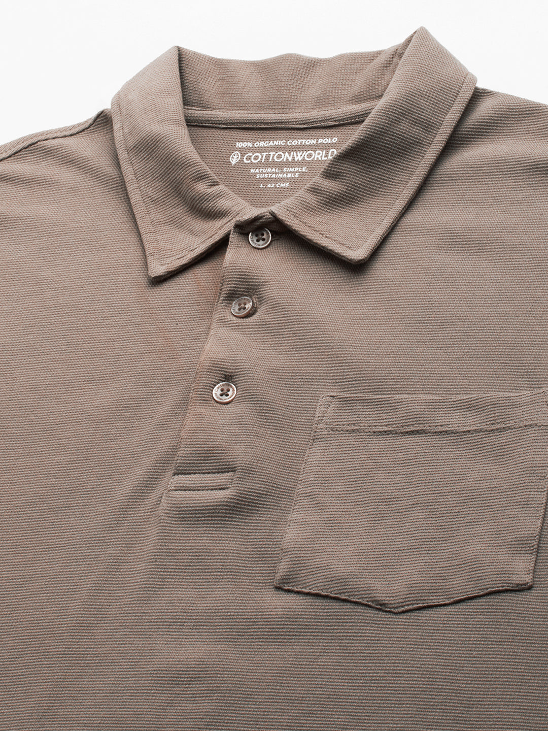 Men's Khaki 100% Cotton Regular Fit Tshirt