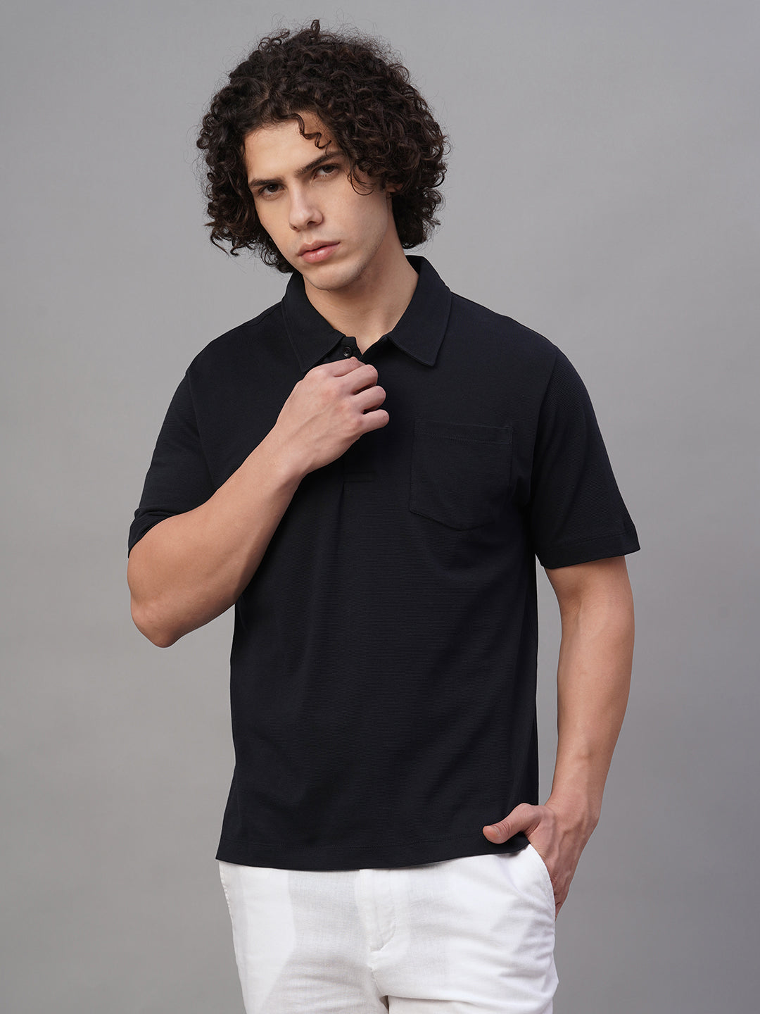 Men's Navy 100% Cotton Regular Fit Tshirt