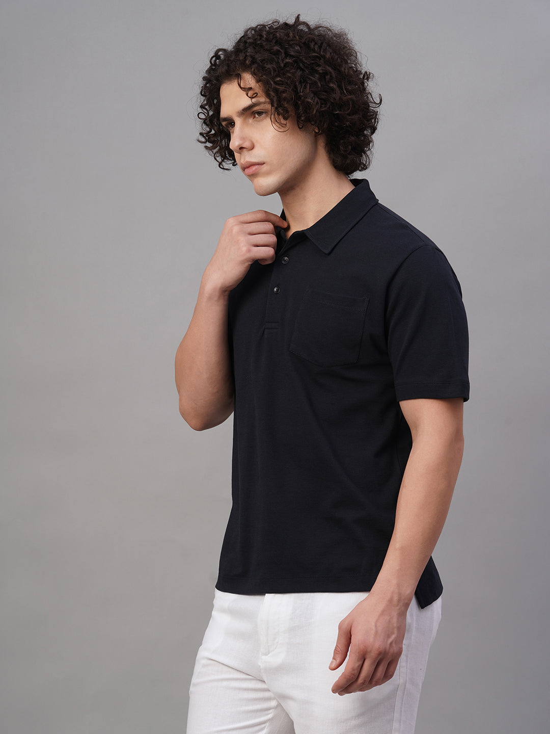 Men's Navy 100% Cotton Regular Fit Tshirt