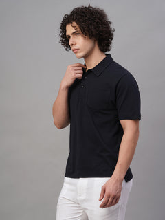 Men’s Cotton Regular Fit Polo Pocket T-Shirt Navy