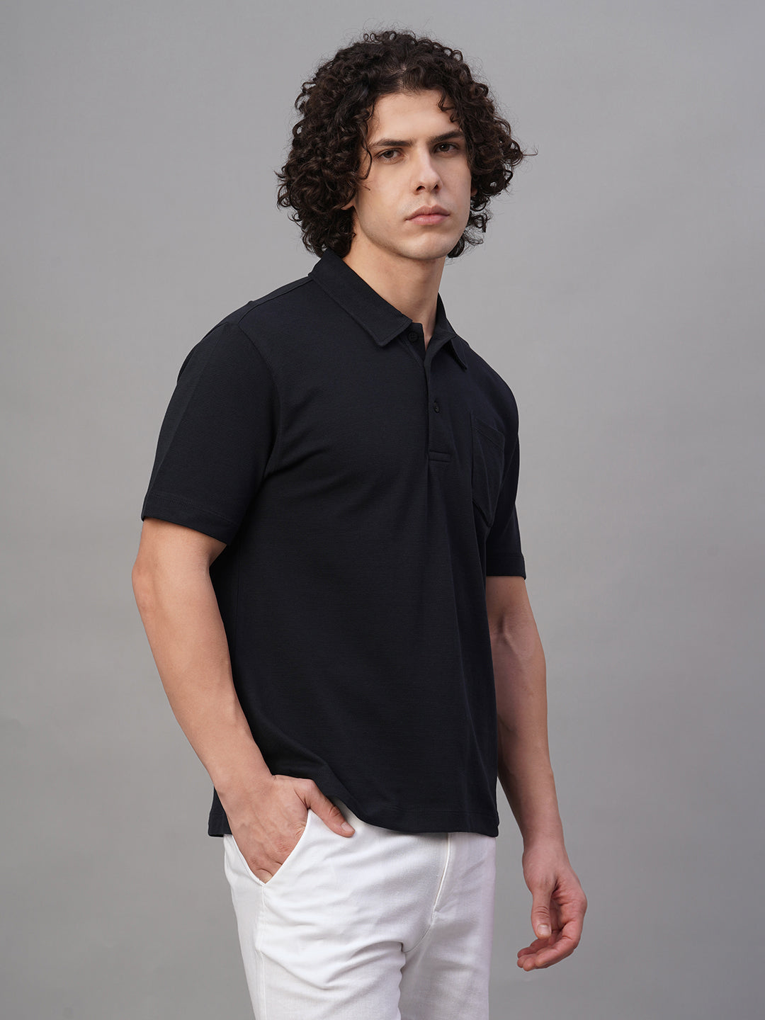 Men's Navy 100% Cotton Regular Fit Tshirt